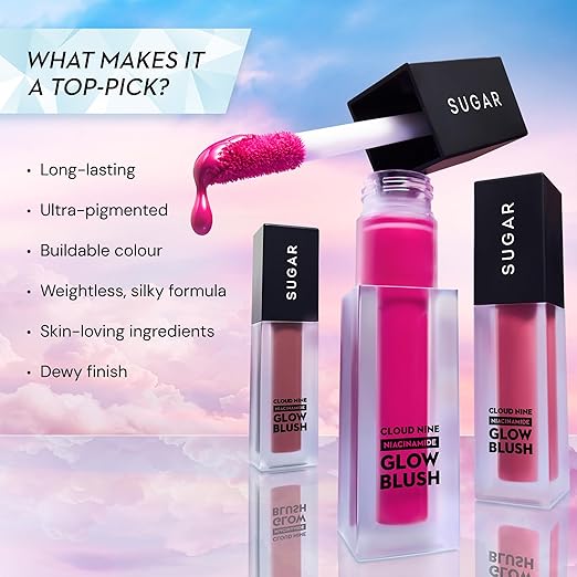 SUGAR CLOUD NINE NIACINAMIDE GLOW BLUSH-04 CANDY PINK 7.6ML