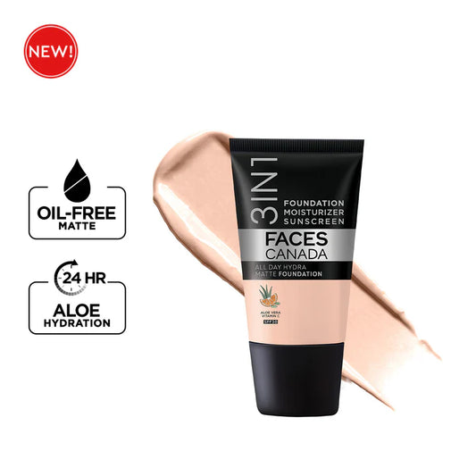 FACES CANADA 3 IN 1 FOUNDATION MOIUSTURISER ROSE IVORY 011- 15 ML
