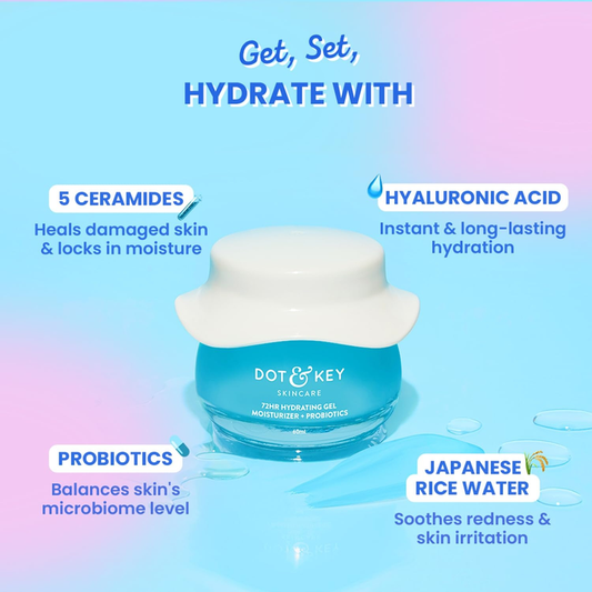 DOT & KEY 72 HYDRATING GEL MOISTURIZER+PROBIOTICS 60ML