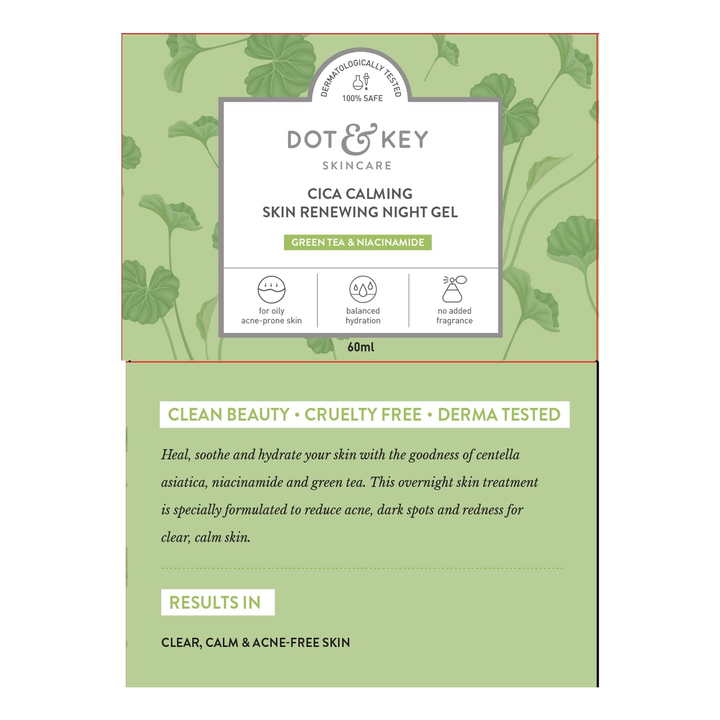 DOT & KEY CICA CALMING SKIN RENEWING NIGHT GEL 60ML
