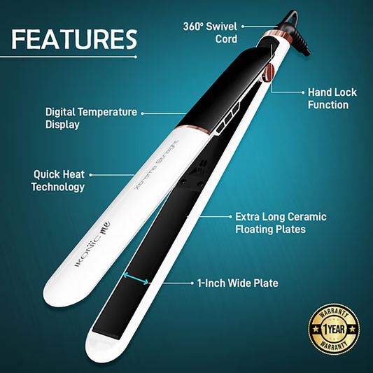 IKONIC EXTREAM STRAIGHT HAIR STRAIGHTENER - PEARL