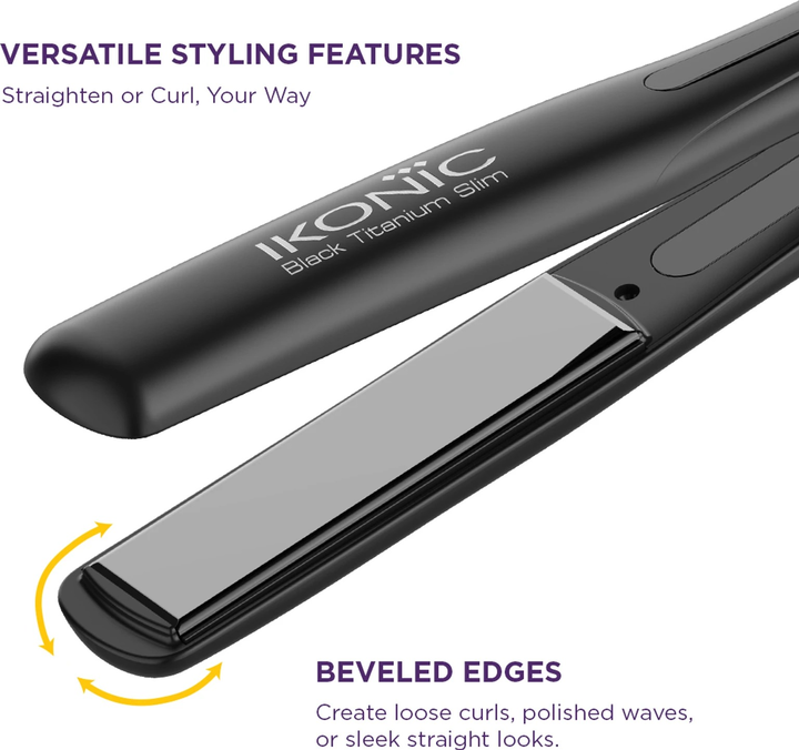 IKONIC PROFESSIONAL BLACK TITANIUM SLIM STRAIGHTENER