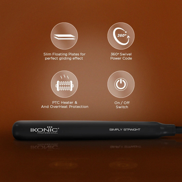 IKONIC SIMPLY STRAIGHT HAIR STRAIGHTENER-BLACK