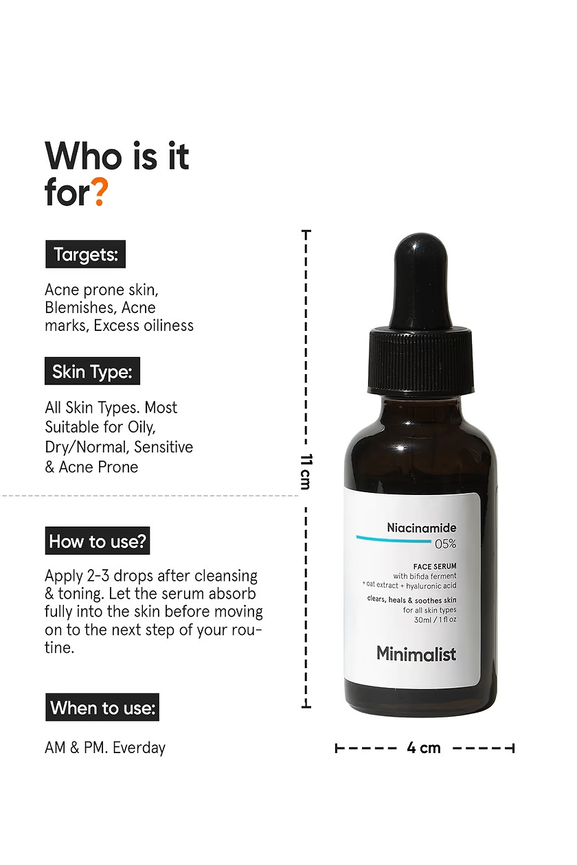 MINIMALIST NIACINAMIDE 5% FACE SERUM 30ML