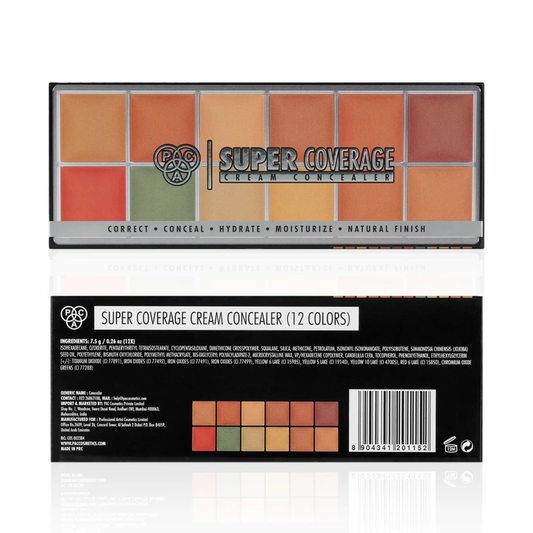 PAC SUPER COVERAGE CREAM CONCEALER PALETTE 12 COLORS