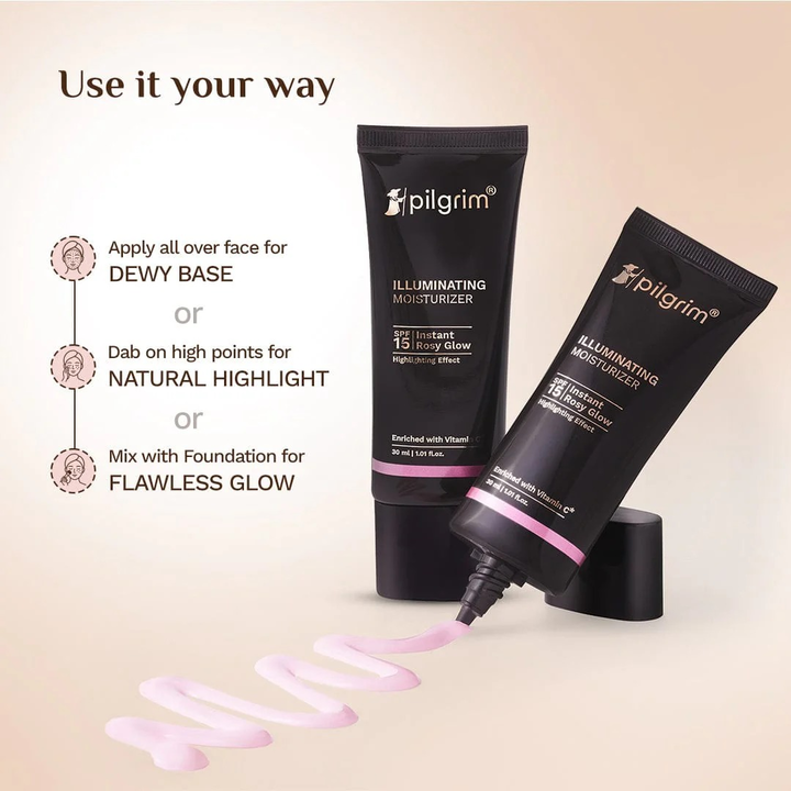 PILGRIM ILLUMINATING MOISTURIZER-INSTANT ROSY GLOW- 30 ML