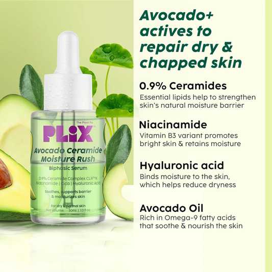 PLIX AVOCADO CERMIDE MOISTURE RUSH BIPHASIC SERUM 30ML