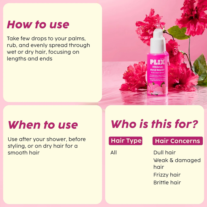 PLIX HIBISCUS BOND REPAIR 10-IN-1 HAIR SERUM 50ML