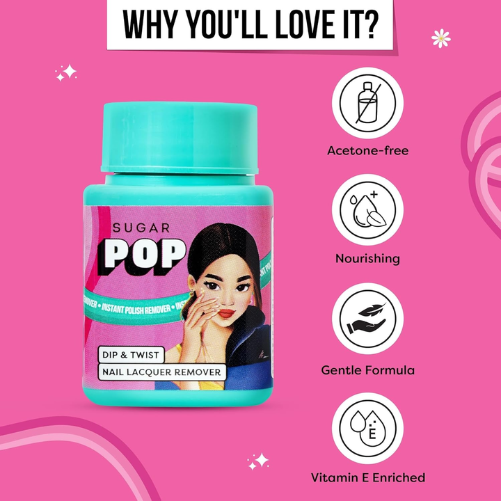 SUGAR POP DIP & TWIST NAIL LACQUER REMOVER 60ML