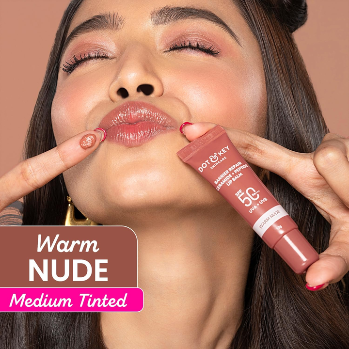 DOT & KEY CERAMIDE + PEPTIDE LIPBALM SPF50 WARM NUDE 10G