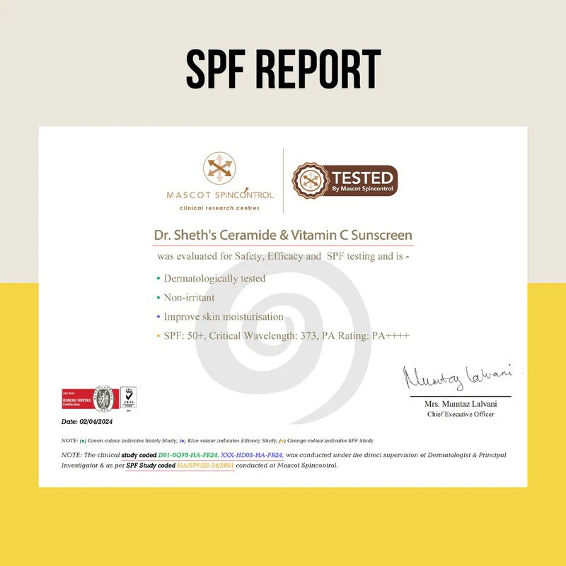 DR.SHETH'S SUNSCREEN SPF 50+ CERAMIDE & VITAMIN C- 50GM