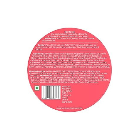PLIX WATERMELON HYDROGEL DEPUFF EYE PATCHES-60 PCS