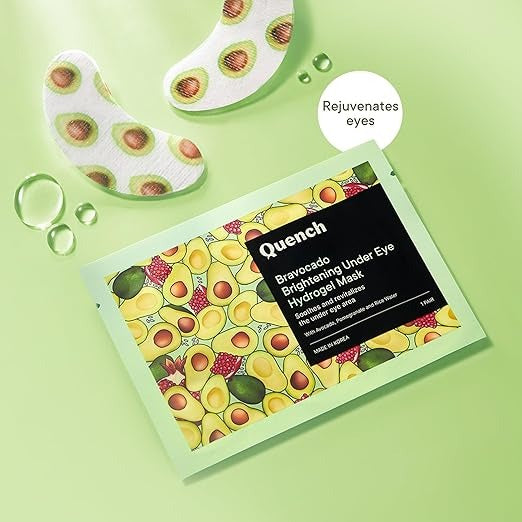 QUENCH BRAVOCADO BRIGHT UNDER EYE HYDOGEL MASK
