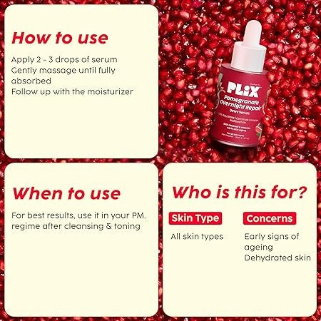 PLIX POMEGRANATE OVERNIGHT REPAIR DEWY SERUM 30ML