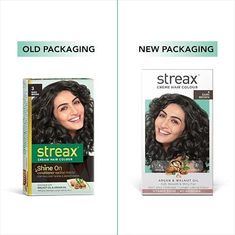 STREAX CREAM HAIR COLOR 3 DARK BROWN 60GM