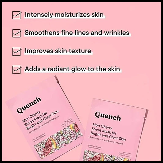 QUENCH MON CHERRY SHEET MASK FOR BRIGHT & CLEAR SKIN 25ML