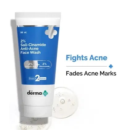 THE DERMA CO 2% SALI - CINAMIDE ANTI ACNE FACE WASH 80ML