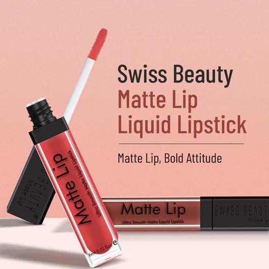 SWISS BEAUTY MATTE LIP LIQUID LIPSTICK- 20 SPICY NUDE 6ML