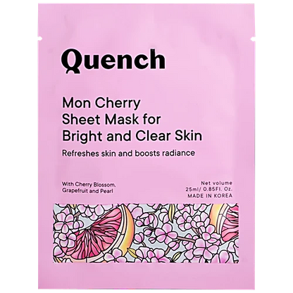 QUENCH MON CHERRY SHEET MASK FOR BRIGHT & CLEAR SKIN 25ML