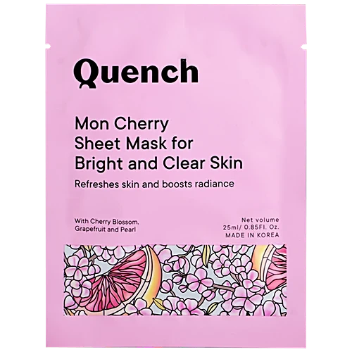 QUENCH MON CHERRY SHEET MASK FOR BRIGHT & CLEAR SKIN 25ML
