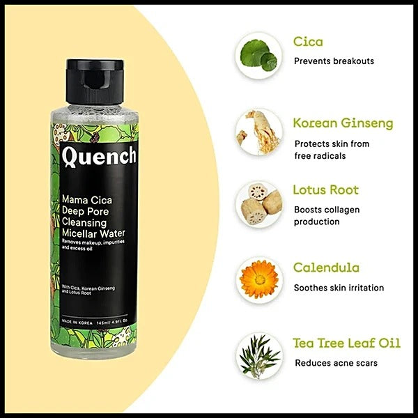 QUENCH MAMA CICA DEEP PORE CLEANSING MISCELLAR WATER 145ML