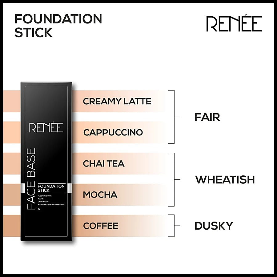 RENEE FACE BASE FOUNDATION STICK CHAI TEA- 8 GM