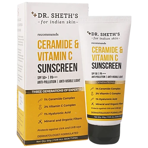 DR.SHETH'S SUNSCREEN SPF 50+ CERAMIDE & VITAMIN C- 50GM