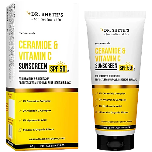 DR.SHETH'S SUNSCREEN CERAMIDE & VITAMIN C SPF 50- 80GM