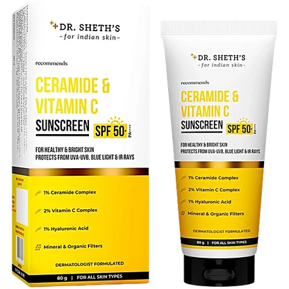 DR.SHETH'S SUNSCREEN CERAMIDE & VITAMIN C SPF 50- 80GM