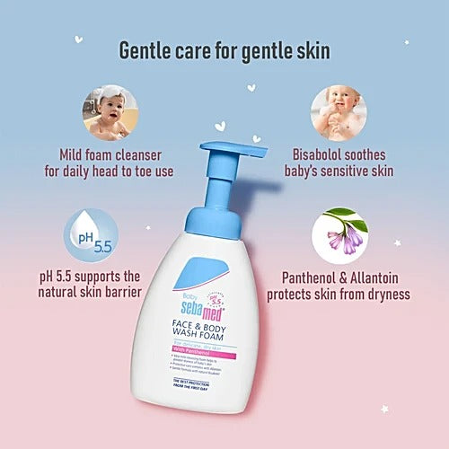 SEBAMED BABY FACE & BODY WASH FOAM 400ML