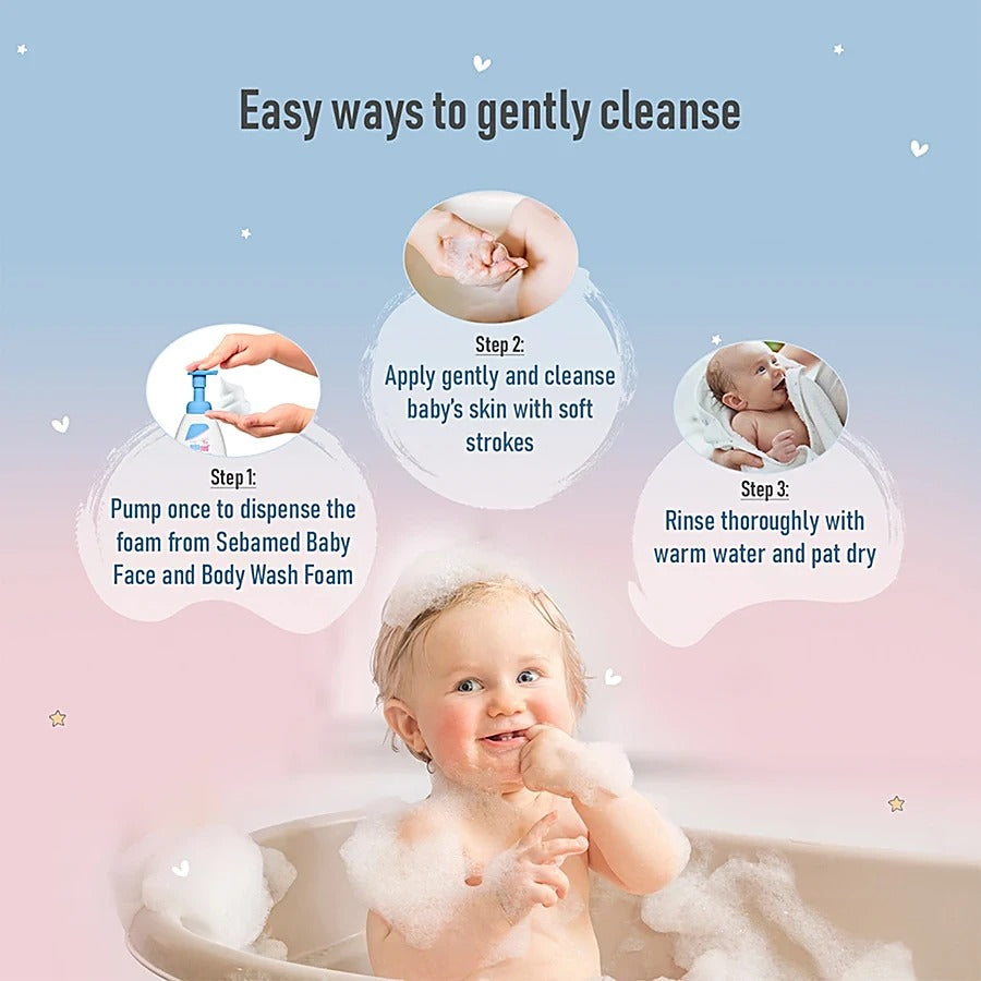 SEBAMED BABY FACE & BODY WASH FOAM 400ML