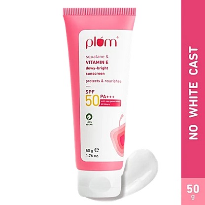 PLUM DEWY-BRIGHT SUNSCREEN SPF 50+ SQUALANE & VITAMIN E - 100G