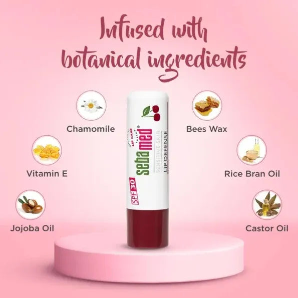 SEBAMED LIP DEFENSE LIP BALM WITH SPF 30+  4.8GM STRAWBERY