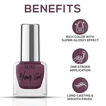 RENEE HYPER GEL NAIL PAINT BURGUNDY VIOLET - 10ML