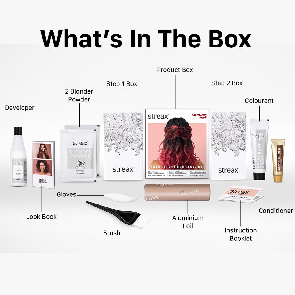 STREAX HAIR HIGHLIGHTING KIT CRIMSON RED 40 HM 180GM