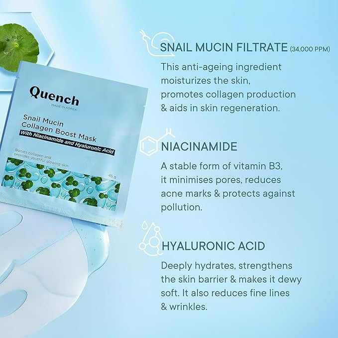 QUENCH SNAIL MUCIN COLLAGEN BOOST MASK 45ML