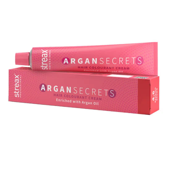 STREAX ARGAN SECRETS HAIR COLOURANT CREAM ENRICHED WITH ARGAN OIL 4.6 REDDIISH BROWN 90GM