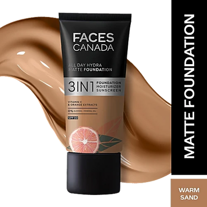FACES CANADA 3 IN 1 FOUNDATION 042 WARM SAND- 25 ML