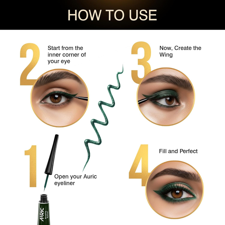 AIRIC BRUSH TIP EYE LINER ELECTRIC GREEN