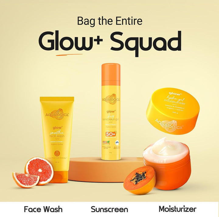 AQUALOGICA GLOW + DEWY SUNSCREEN PAPAYA+ VIAMIN C 50G
