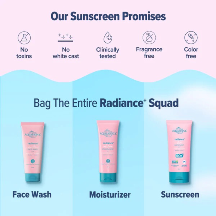 AQUALOGICA RADIANCE SUNSCREEN WATERMELON & NIACINAMIDE SPF 50+ 80G