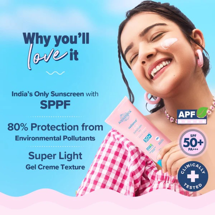 AQUALOGICA RADIANCE SUNSCREEN WATERMELON & NIACINAMIDE SPF 50+ 80G