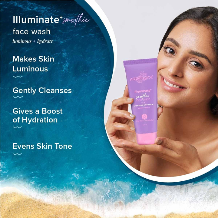 AQUALOGICA ILLUMINATE SMOOTHIE FACE WASH 100ML