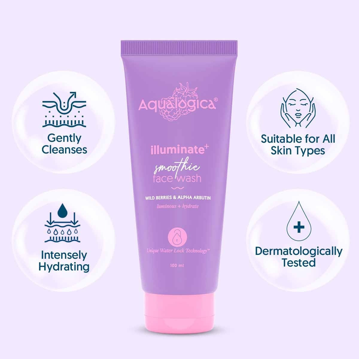 AQUALOGICA ILLUMINATE SMOOTHIE FACE WASH 100ML