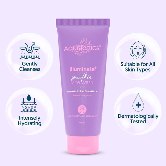 AQUALOGICA ILLUMINATE SMOOTHIE FACE WASH 100ML