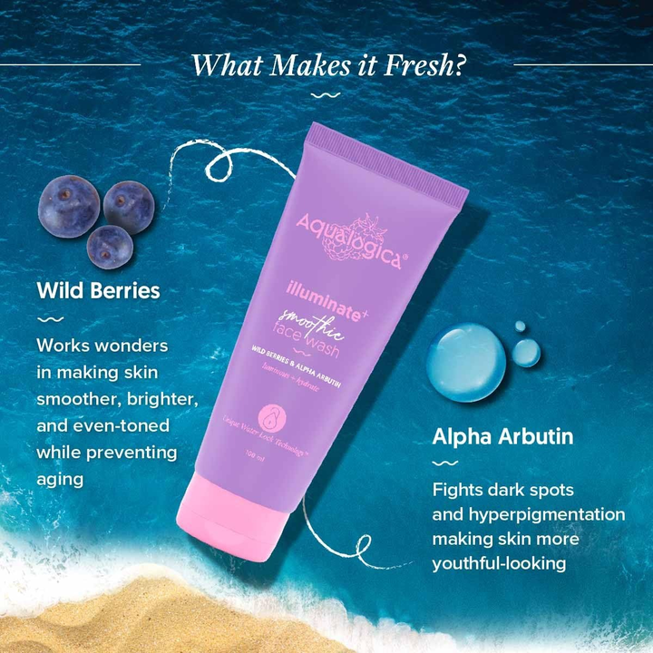 AQUALOGICA ILLUMINATE SMOOTHIE FACE WASH 100ML