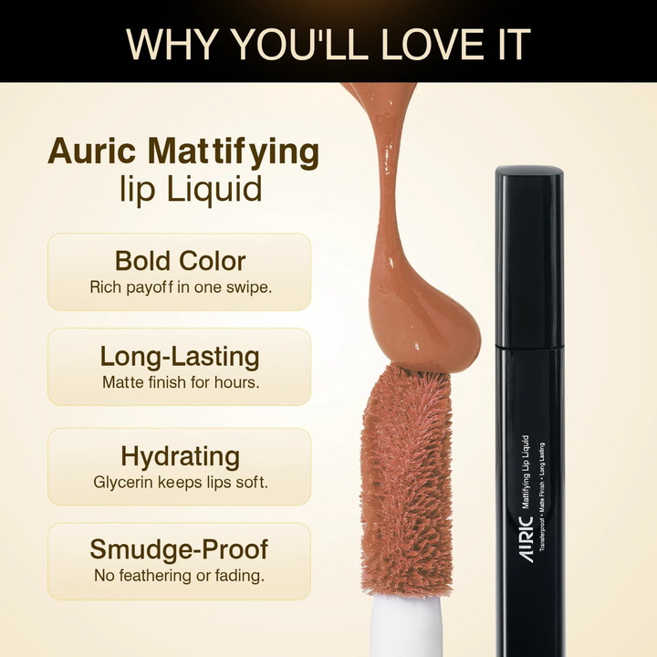 AURIC MATTIFYING LIQUID LIPSTICK CARAMEL PUNCH 3311- 4ML