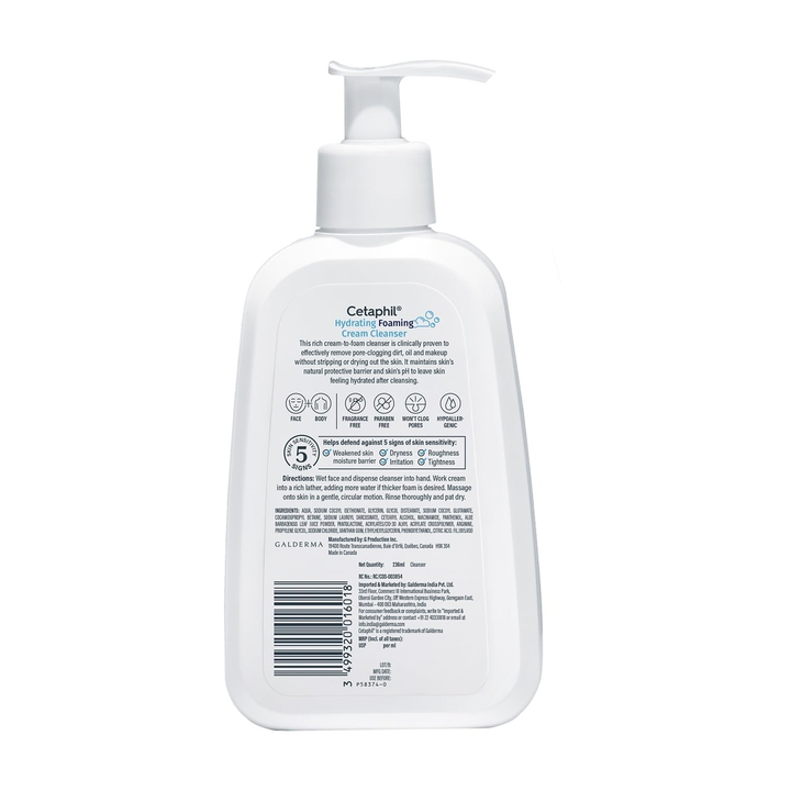 CETAPHIL HYDRATING FOAMING CREAM CLEANSER 236 ML