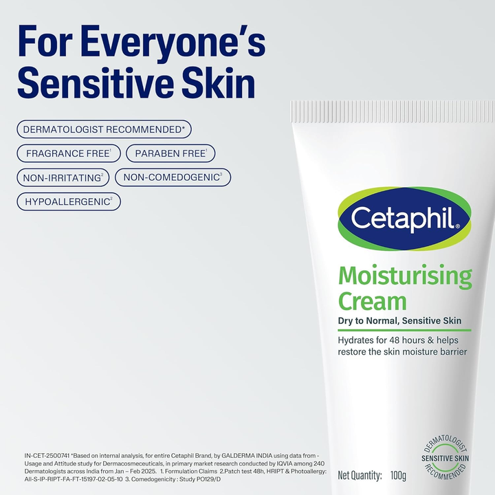 CETAPHIL MOISTURISING CREAM DRY TO NORMAL SENSITIVE SKIN- 80 GM