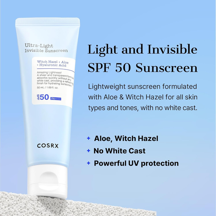 COSRX ULTRA-LIGHT INVISIBLE SUNSCREEN SPF50++++ 50ML